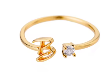 Anello regolabile con iniziale