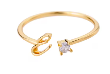 Anello regolabile con iniziale