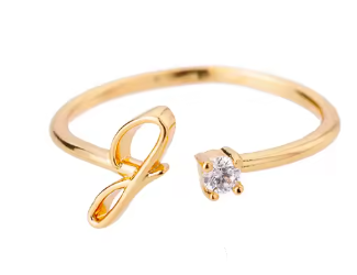 Anello regolabile con iniziale