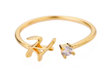Anello regolabile con iniziale
