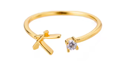 Anello regolabile con iniziale