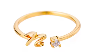 Anello regolabile con iniziale