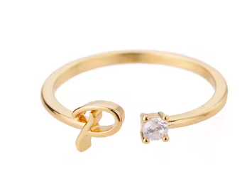 Anello regolabile con iniziale