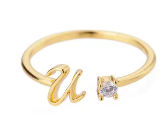 Anello regolabile con iniziale