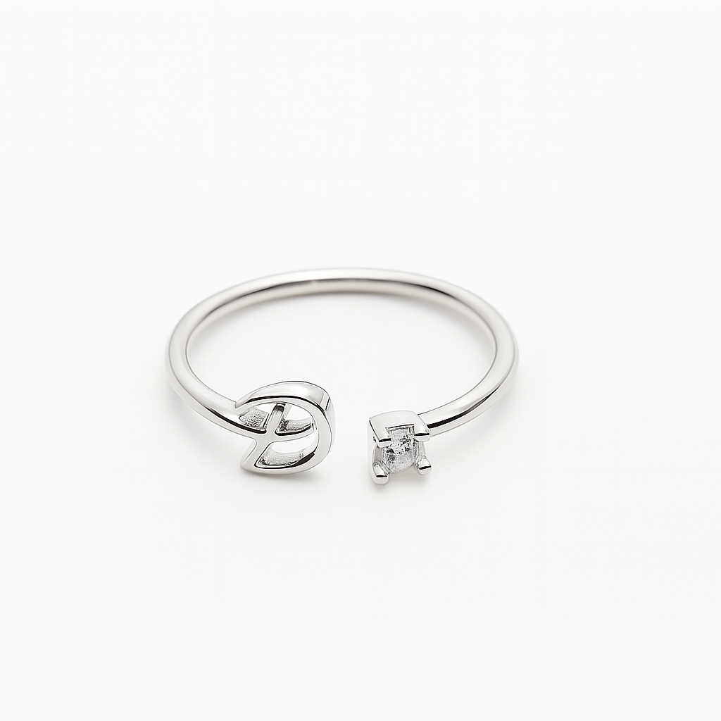 Anello regolabile con iniziale